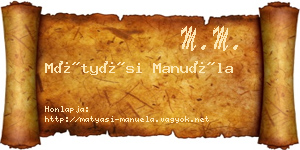 Mátyási Manuéla névjegykártya